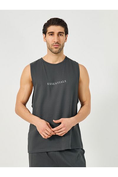 Styli Slogan Print Tank T-Shirt with Solid Pyjama Set