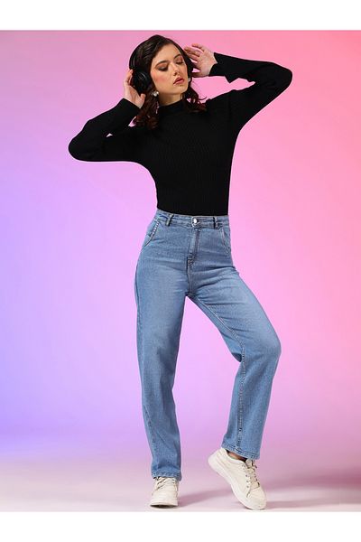 Kotty By Styli High-Rise Straight Fit Jeans