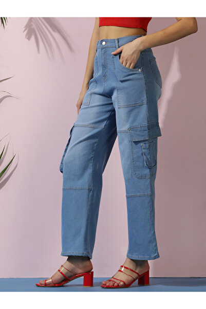 Kotty By Styli High-Rise Wide Leg Cargo Jeans