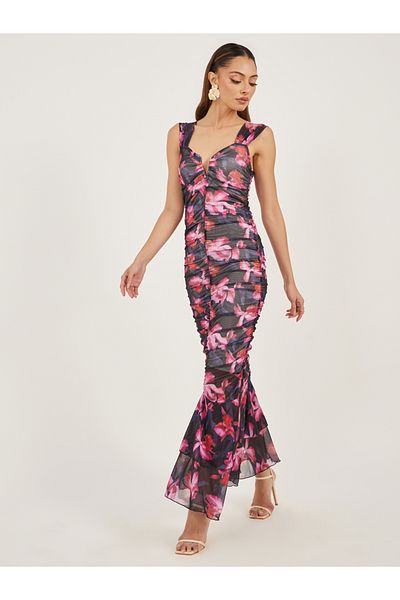 Styli Print Sleeveless Bodycon Maxi Dress