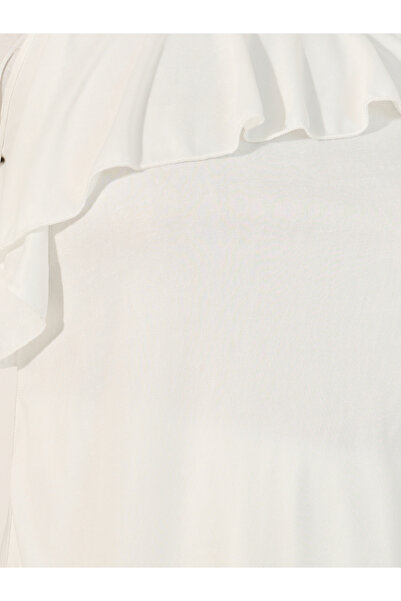 Styli Plain Ruffle Trim Layered A-Line Midi Dress