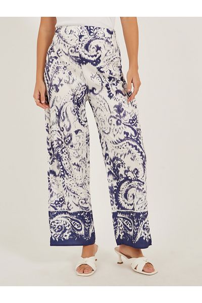 Styli All-Over Print Mid Rise Wide Leg Pants