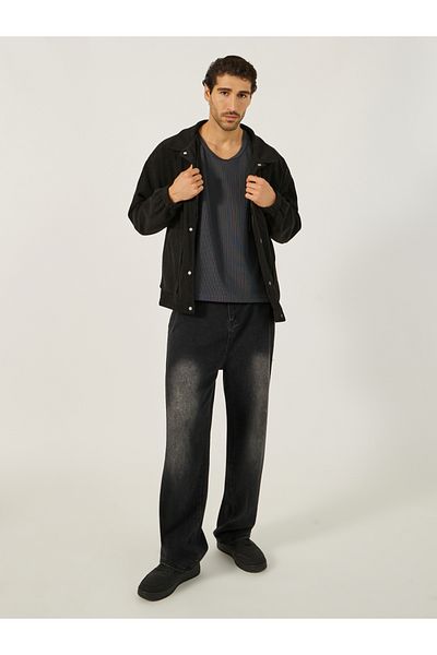 Styli Regular Fit Ribbed Round Neck Vest T-Shirt