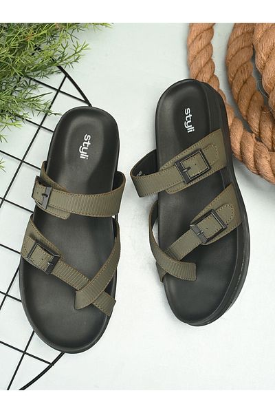 Styli Open Toe Buckle Detail Sandals
