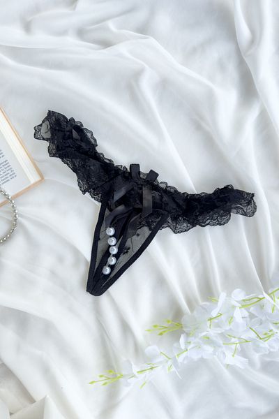 G&H UNDERWEAR - Black Pearl String- Thong