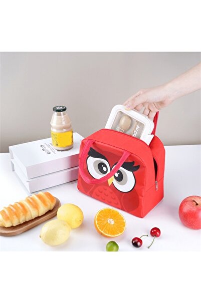 Shisa For Kids Kırmızı Baykuş Çocuk Yemek Çantası Termal Gıda Çantası Çocuk Yalıtımlı Soğutucu Çantalar 23*14*19cm