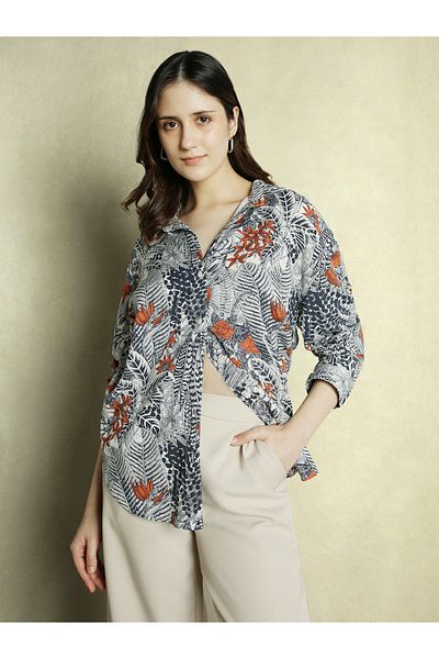 Dennis Lingo By Styli All Over Printed Longline Oversized Shirt