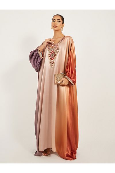 Maxim Creation By Styli Embroidered Detail Ombre Jalabiya