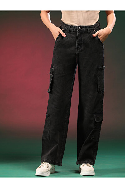 Kotty By Styli High Rise Straight Leg Cargo Jeans