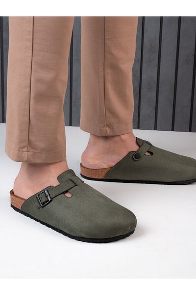 Styli Suede Clogs With Buckle Detail