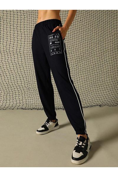 Hubberholme By Styli Graphic Print Pants with Contrast Detail