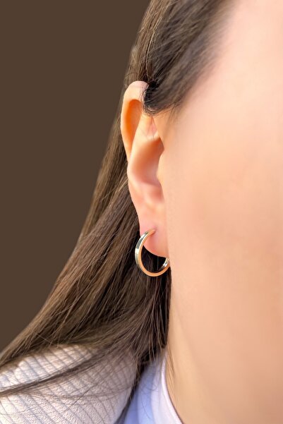 Altınaşkı Gizli Kilit Halka Altın Küpe