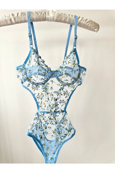 Feruzdesign Body albastru cu sârmă pentru femei
