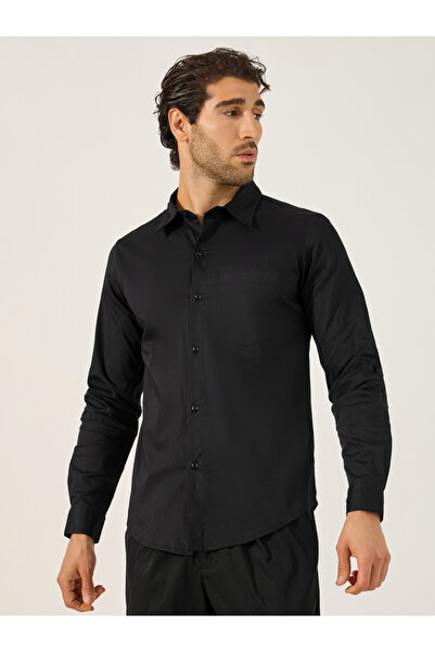 Styli Sim Fit Chest Pocket Spread Collar Shirt
