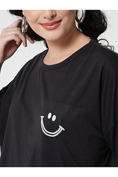 Kotty By Styli Graphic Print Dropped Shoulders Oversized T-Shirt