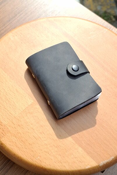 MAT Deri حامل بطاقات هدايا جلد طبيعي شفاف 10 أقسام حامل بطاقات صغير حامل بطاق...