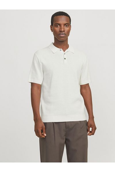 Jack & Jones Textured Knit Short Sleeves Polo Shirt