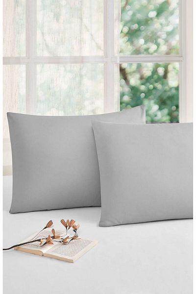 Pamuku Cotton 2 Pieces Gray Pillow Case