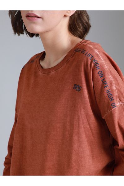 High Star By Styli Washed High Low Boxy Fit T-Shirt