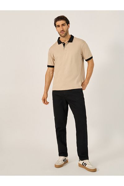 Styli Contrast Tipped Relaxed Fit Polo T-Shirt