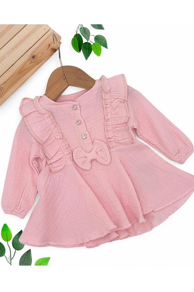 VEGAMOD Baby Muhsin Pistachio Dress, 6-9-12-18-24 Months Measurement
