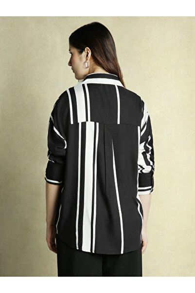 Dennis Lingo By Styli Striped Longline Oversized Shirt