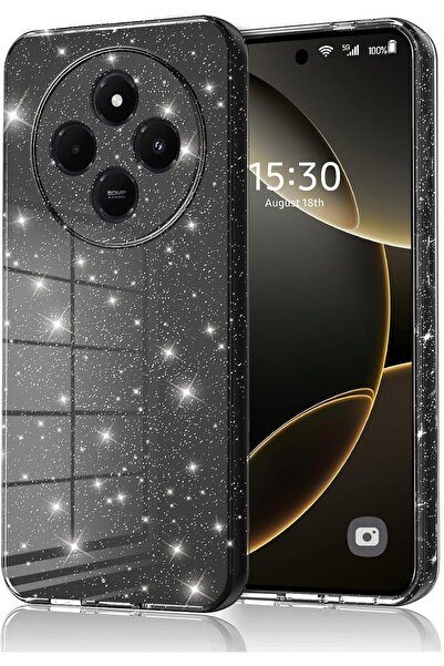 Rivor Xiaomi Redmi 14C Uyumlu Kılıf 3D Kamera Korumalı Simli Işıltılı Renkli ...