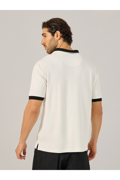 Styli Contrast Tipped Relaxed Fit Polo T-Shirt