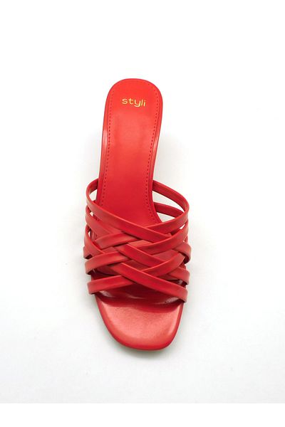 Styli Criss Cross Open Toe Stiletto Heel Sandals
