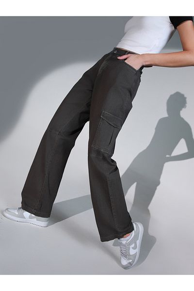 Hubberholme By Styli Solid High Rise Cargo Pants