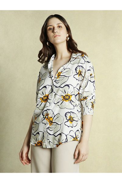Dennis Lingo By Styli All Over Printed Longline Oversized Shirt