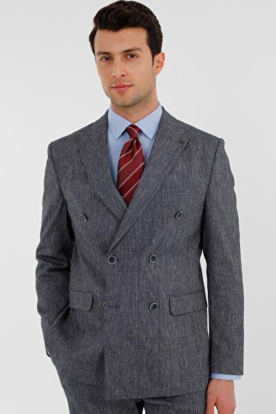 Uki LACİVERT Comfort Fit 6 Drop Kruvaze Takım Elbise