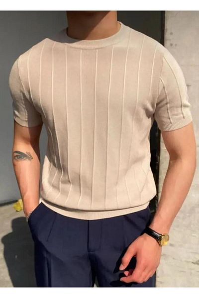 LC Waikiki Crew Neck Short Sleeve Striped Men's Summer T-Shirt