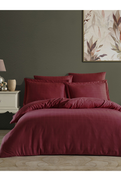 NazeninHome طقم غطاء لحاف مفرد من الساتان المربع 100% قطن |   بدون ورق سرير