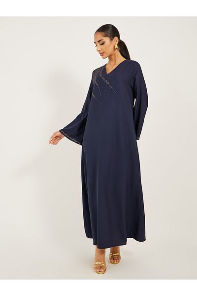 Styli Embellished V-Neck A-Line Jalabyia
