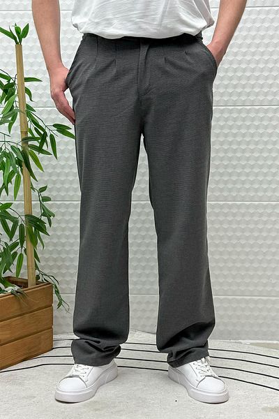 WAFRA Men's Seersucker Linen Tirl Tirl Fabric Baggy Pants
