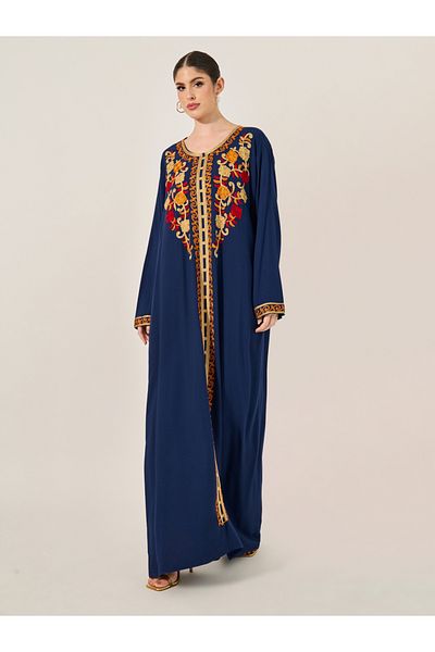 Styli Embroidered Round Neck A-Line Jalabyia