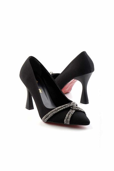 Bambi Pantofi clasici cu toc pentru femei negru mat K 01038005038