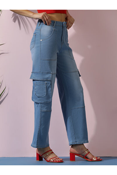 Kotty By Styli High-Rise Wide Leg Cargo Jeans