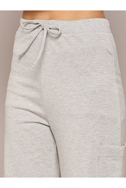 Sassafras By Styli Solid Terry Wide Leg Pants with Elasticated Waistband