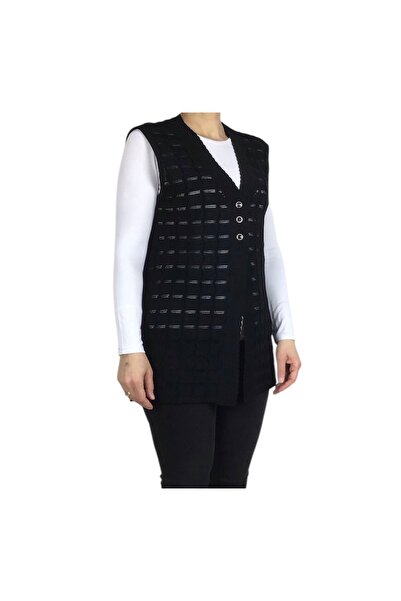 ECE GİYİM Women's Front Three Button Thin Sports Short Mercerized Vest