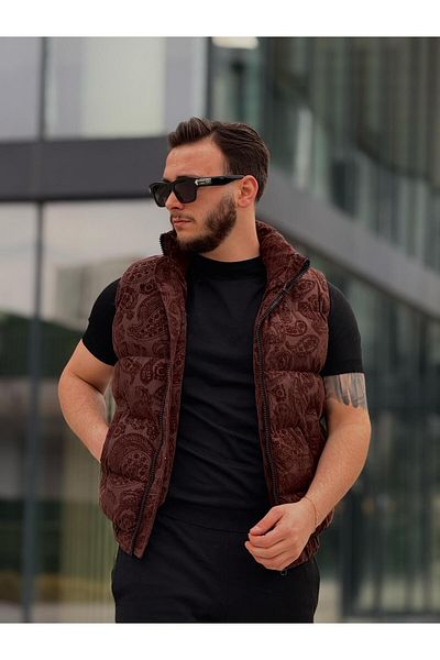KINGAF МЪЖКА БУФЕНА ЖИЛЕТКА С ШАРЕНКИ