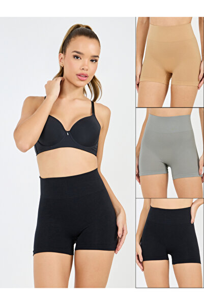 Styli Pack of 3 - Solid Shaping Briefs with Elasticated Waistband