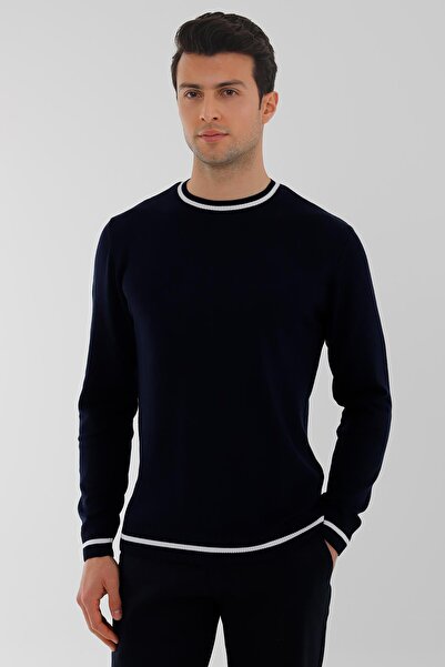 Uki LACİVERT Bisiklet Yaka Triko Kazak