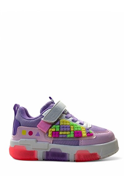 Cool حذاء رياضي مضاء باللون الأرجواني للفتيات من Legos لتقويم العظام لمرحلة م...