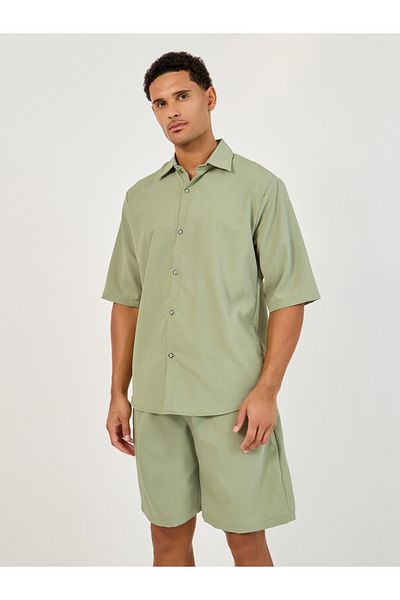 Styli Solid Oversized Short Sleeve Shirt and Shorts Co-Ords