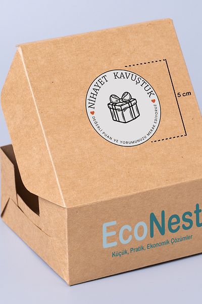 EcoNest 102 Pieces 5X5 cm Finally Met Art Sticker Shipping Comment Packaging Gift Product