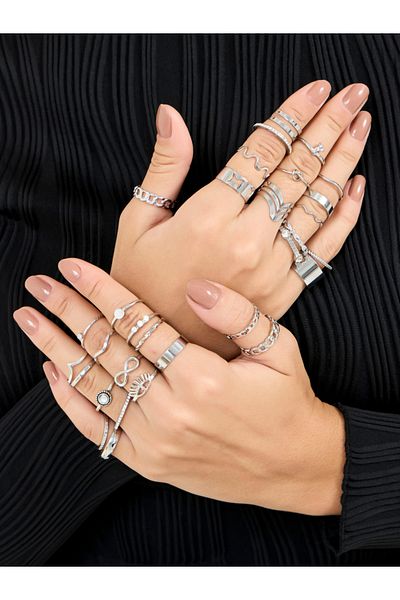 Styli مجموعة من 30 خاتمًا مزخرفًا متنوعًا