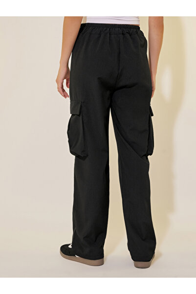 Take Two By Styli Solid Mid Rise Regular Fit Cargo Pants