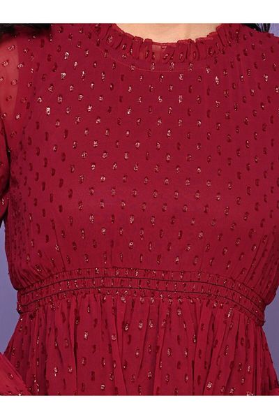 LilPicks By Styli Lurex Long Sleeves Dress